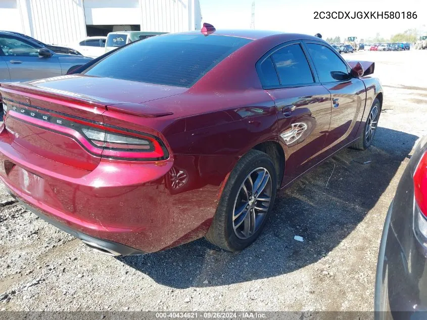 2019 Dodge Charger Sxt VIN: 2C3CDXJGXKH580186 Lot: 40434621