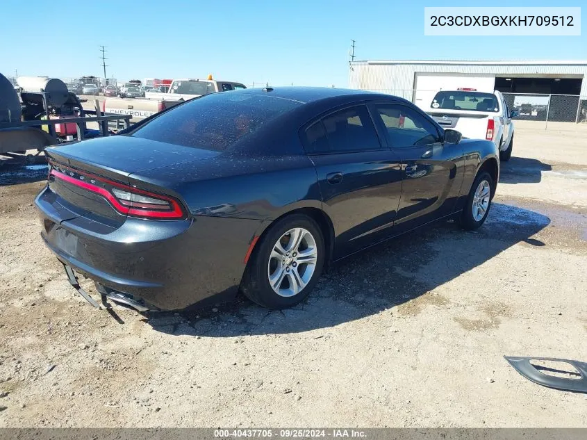 2019 Dodge Charger Sxt Rwd VIN: 2C3CDXBGXKH709512 Lot: 40437705