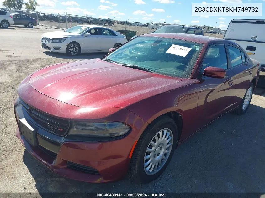 2019 Dodge Charger Police Awd VIN: 2C3CDXKT8KH749732 Lot: 40438141