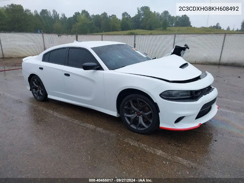 2C3CDXHG8KH608492 2019 Dodge Charger Gt Rwd