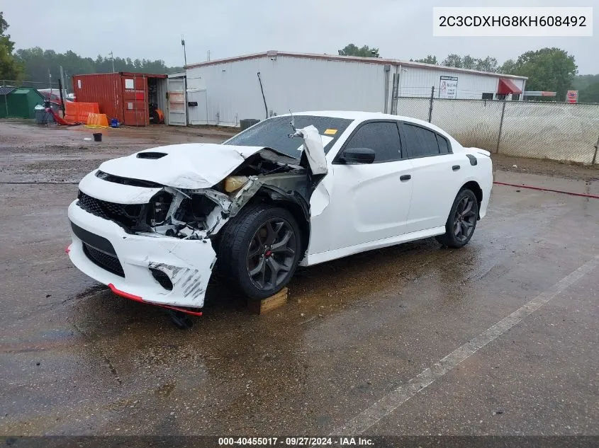 2C3CDXHG8KH608492 2019 Dodge Charger Gt Rwd