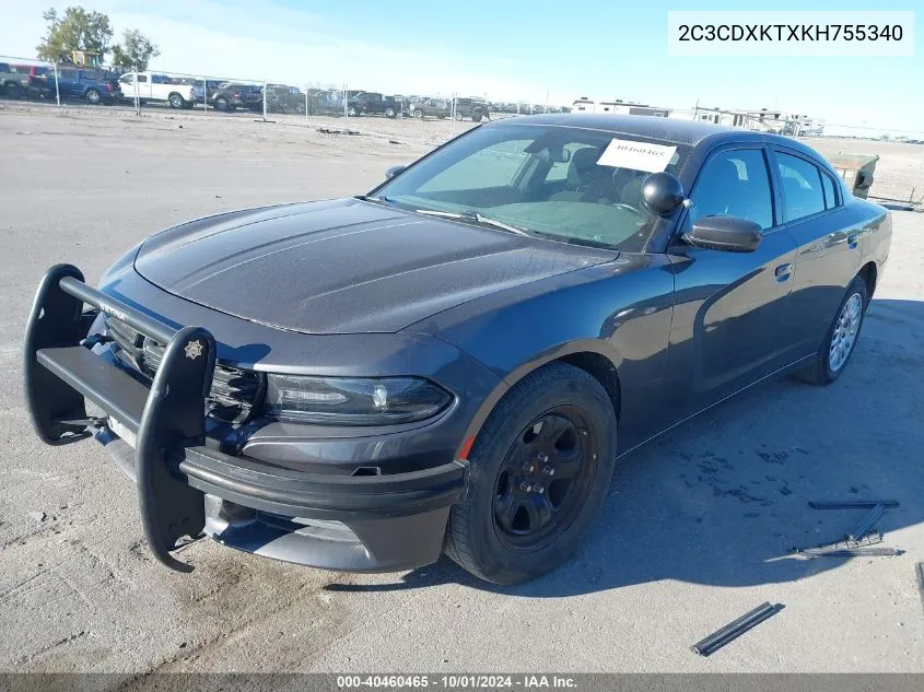 2019 Dodge Charger Police Awd VIN: 2C3CDXKTXKH755340 Lot: 40460465