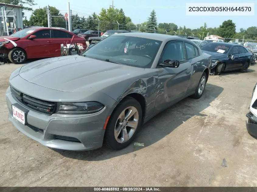 2019 Dodge Charger Sxt Rwd VIN: 2C3CDXBG5KH644570 Lot: 40465752