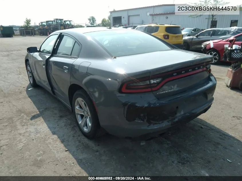 2019 Dodge Charger Sxt Rwd VIN: 2C3CDXBG5KH644570 Lot: 40465752