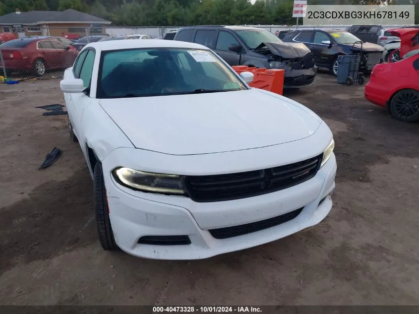 2019 Dodge Charger Sxt VIN: 2C3CDXBG3KH678149 Lot: 40473328