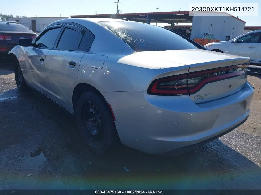 2019 Dodge Charger Police Awd VIN: 2C3CDXKT1KH514721 Lot: 40475160