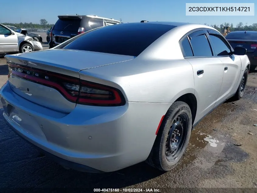 2019 Dodge Charger Police Awd VIN: 2C3CDXKT1KH514721 Lot: 40475160