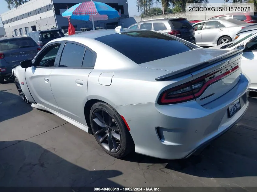 2019 Dodge Charger Scat Pack VIN: 2C3CDXGJ5KH576078 Lot: 40488819