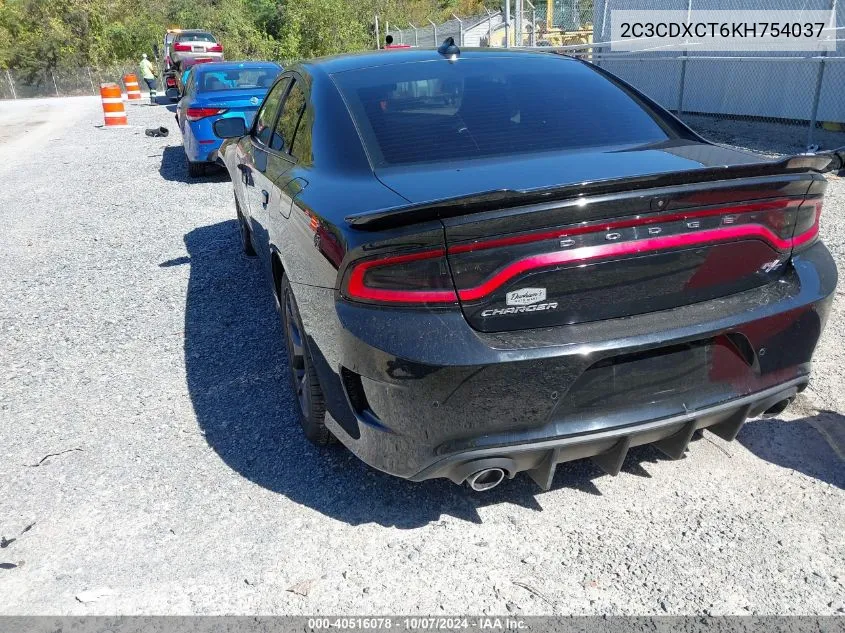 2019 Dodge Charger R/T Rwd VIN: 2C3CDXCT6KH754037 Lot: 40516078