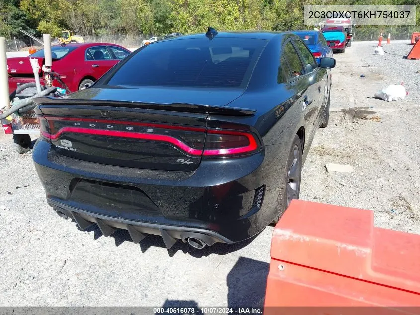 2019 Dodge Charger R/T Rwd VIN: 2C3CDXCT6KH754037 Lot: 40516078