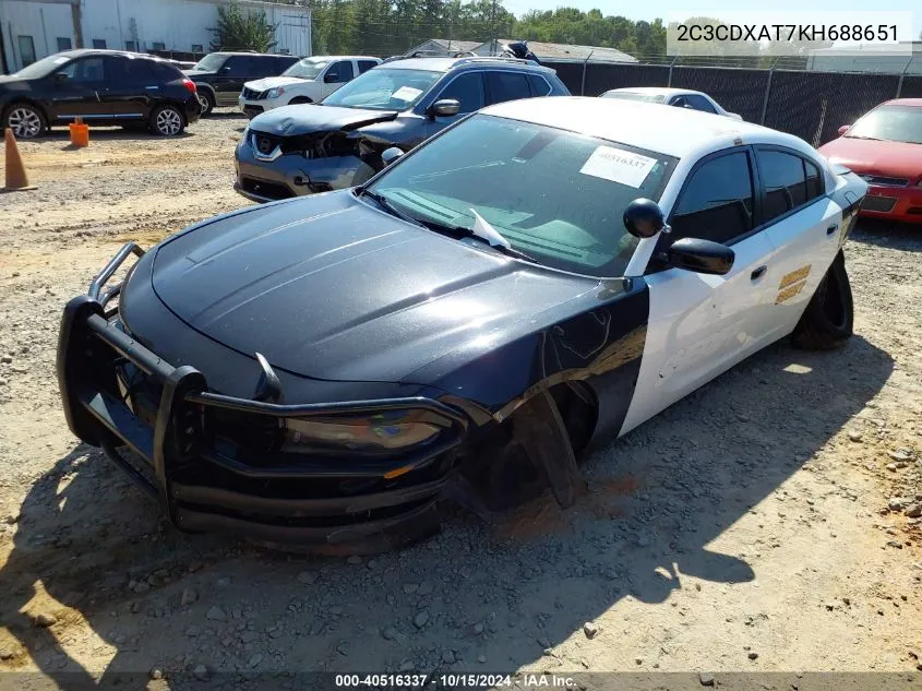 2019 Dodge Charger Police Rwd VIN: 2C3CDXAT7KH688651 Lot: 40516337