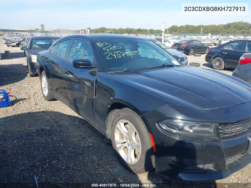 2019 Dodge Charger Sxt Rwd VIN: 2C3CDXBG8KH727913 Lot: 40517870