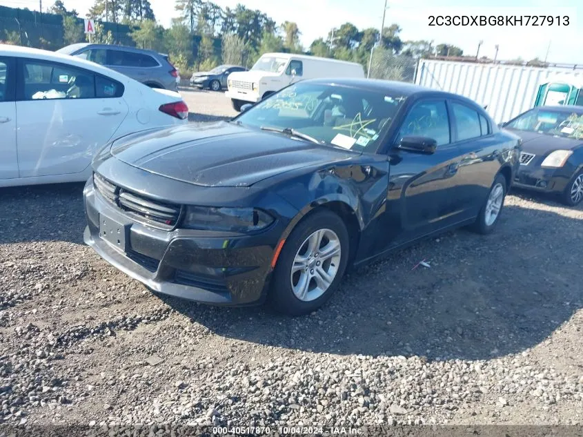 2019 Dodge Charger Sxt Rwd VIN: 2C3CDXBG8KH727913 Lot: 40517870