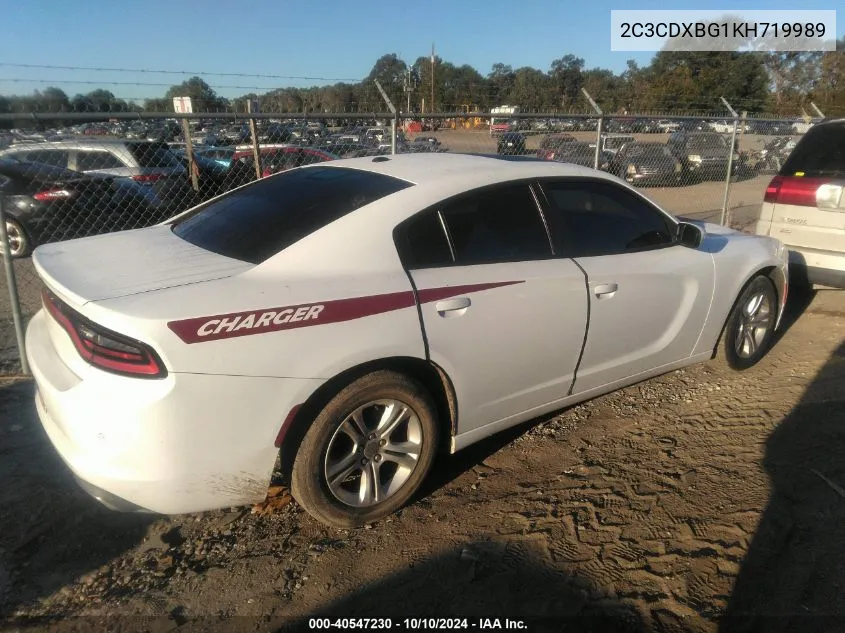 2019 Dodge Charger Sxt Rwd VIN: 2C3CDXBG1KH719989 Lot: 40547230