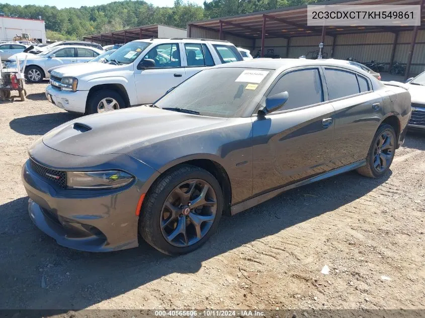 2019 Dodge Charger R/T Rwd VIN: 2C3CDXCT7KH549861 Lot: 40565606