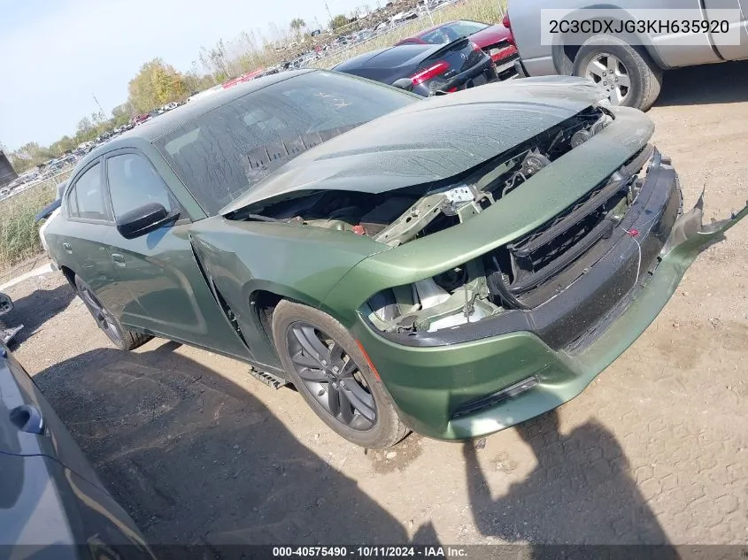 2019 Dodge Charger Sxt Awd VIN: 2C3CDXJG3KH635920 Lot: 40575490