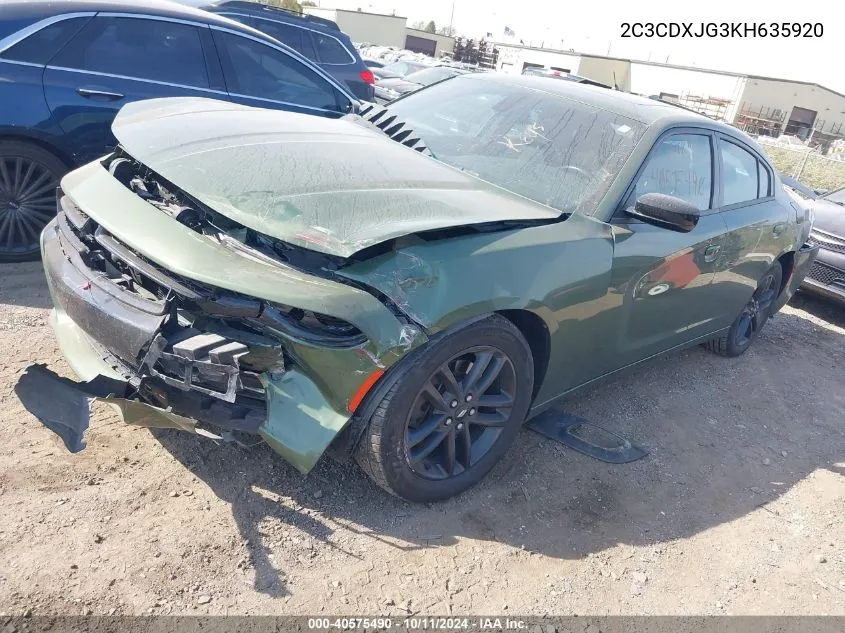 2019 Dodge Charger Sxt Awd VIN: 2C3CDXJG3KH635920 Lot: 40575490