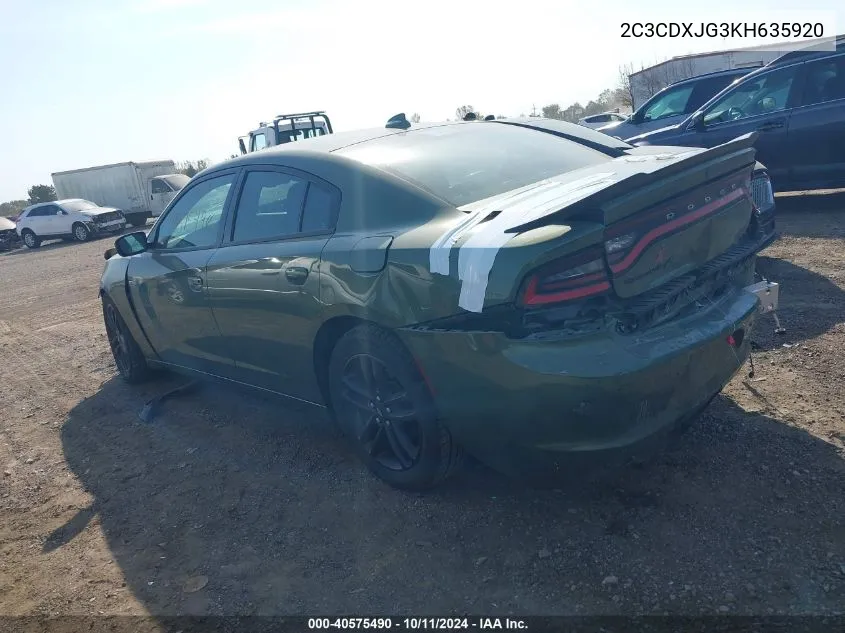 2019 Dodge Charger Sxt Awd VIN: 2C3CDXJG3KH635920 Lot: 40575490