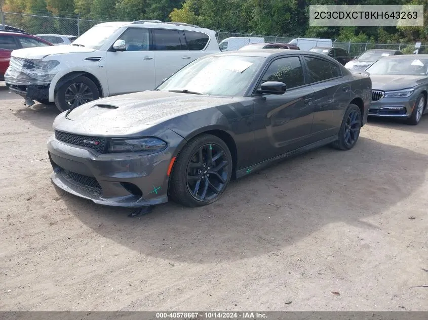 2019 Dodge Charger R/T VIN: 2C3CDXCT8KH643263 Lot: 40578667