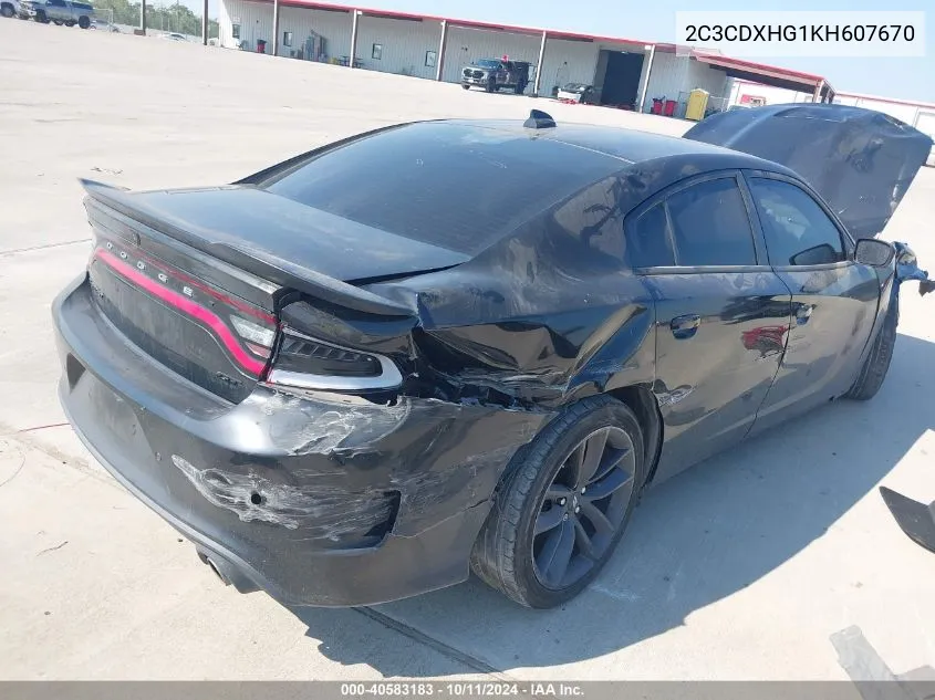 2019 Dodge Charger Gt Rwd VIN: 2C3CDXHG1KH607670 Lot: 40583183