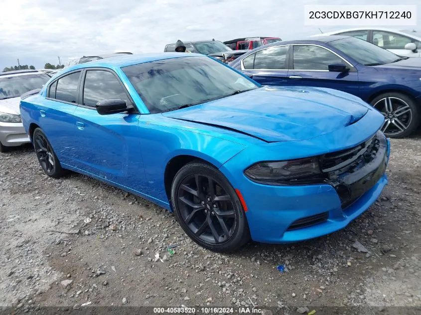 2019 Dodge Charger Sxt Rwd VIN: 2C3CDXBG7KH712240 Lot: 40583520