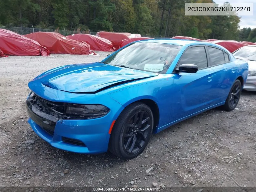 2019 Dodge Charger Sxt Rwd VIN: 2C3CDXBG7KH712240 Lot: 40583520