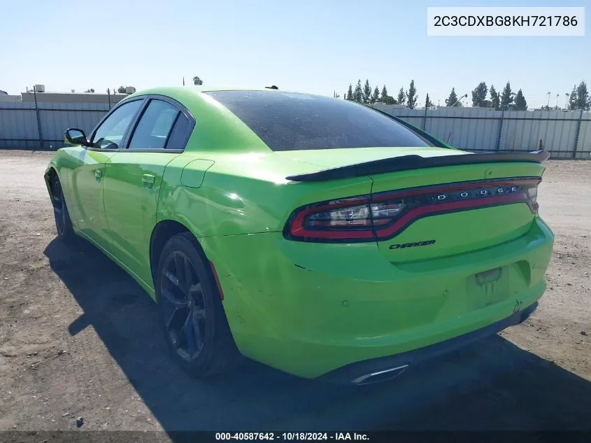 2019 Dodge Charger Sxt Rwd VIN: 2C3CDXBG8KH721786 Lot: 40587642