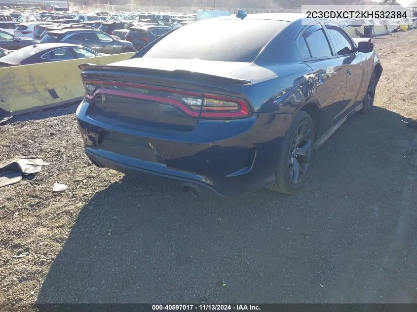 2019 Dodge Charger R/T Rwd VIN: 2C3CDXCT2KH532384 Lot: 40597017