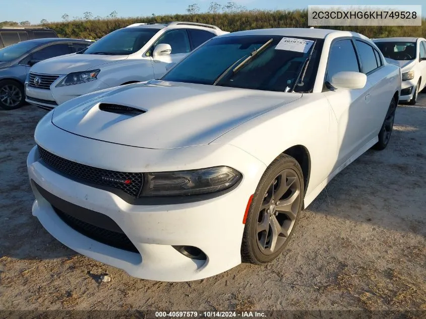 2019 Dodge Charger Gt Rwd VIN: 2C3CDXHG6KH749528 Lot: 40597579