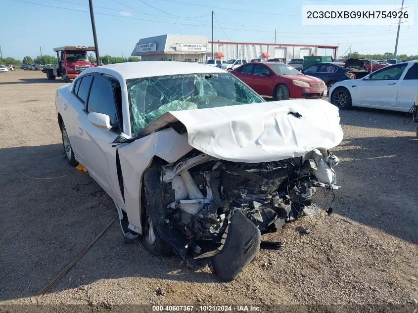 2019 Dodge Charger Sxt VIN: 2C3CDXBG9KH754926 Lot: 40607367