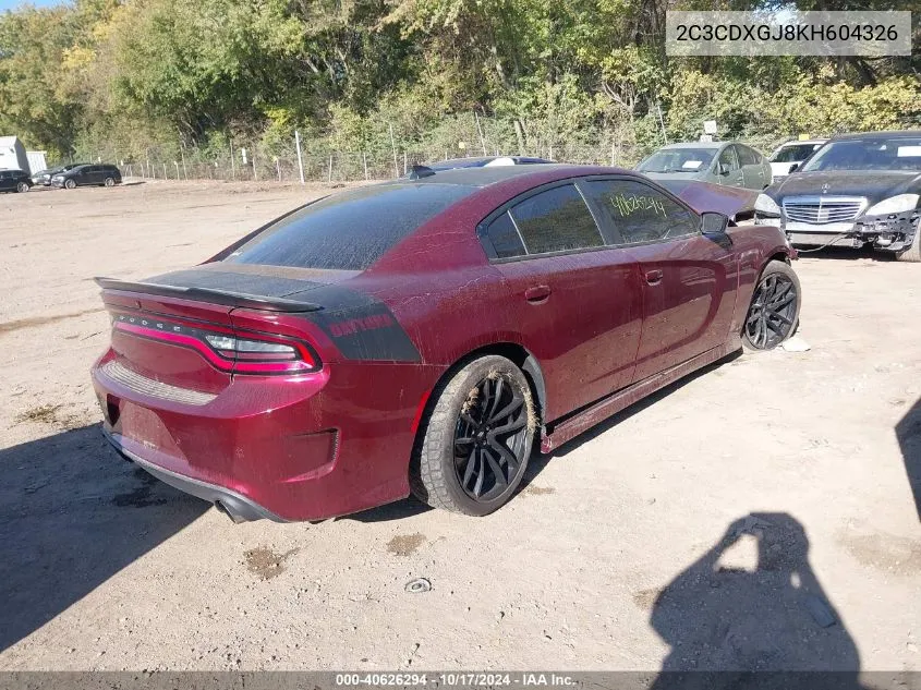 2019 Dodge Charger Scat Pack Rwd VIN: 2C3CDXGJ8KH604326 Lot: 40626294