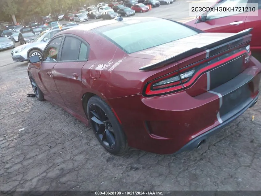 2C3CDXHG0KH721210 2019 Dodge Charger Gt Rwd