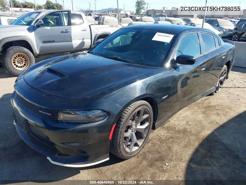 2019 Dodge Charger R/T Rwd VIN: 2C3CDXCT5KH738055 Lot: 40640885