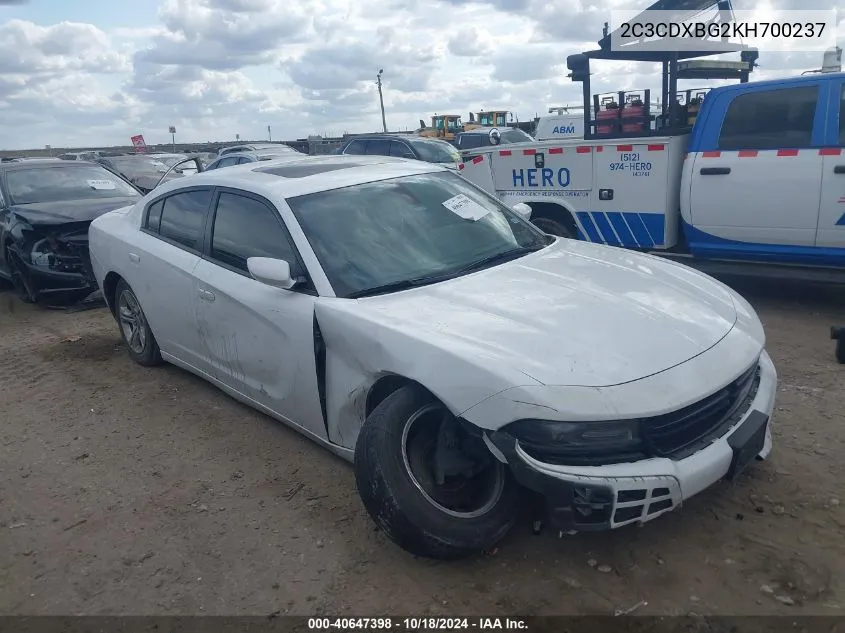 2C3CDXBG2KH700237 2019 Dodge Charger Sxt Rwd