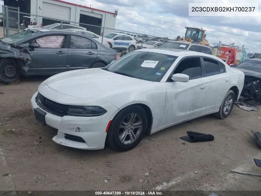 2C3CDXBG2KH700237 2019 Dodge Charger Sxt Rwd