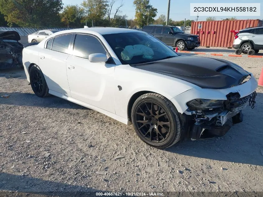 2019 Dodge Charger Srt Hellcat Rwd VIN: 2C3CDXL94KH558182 Lot: 40657621