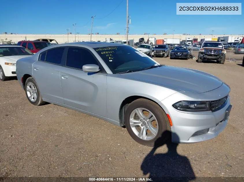 2019 Dodge Charger Sxt Rwd VIN: 2C3CDXBG2KH688333 Lot: 40664416