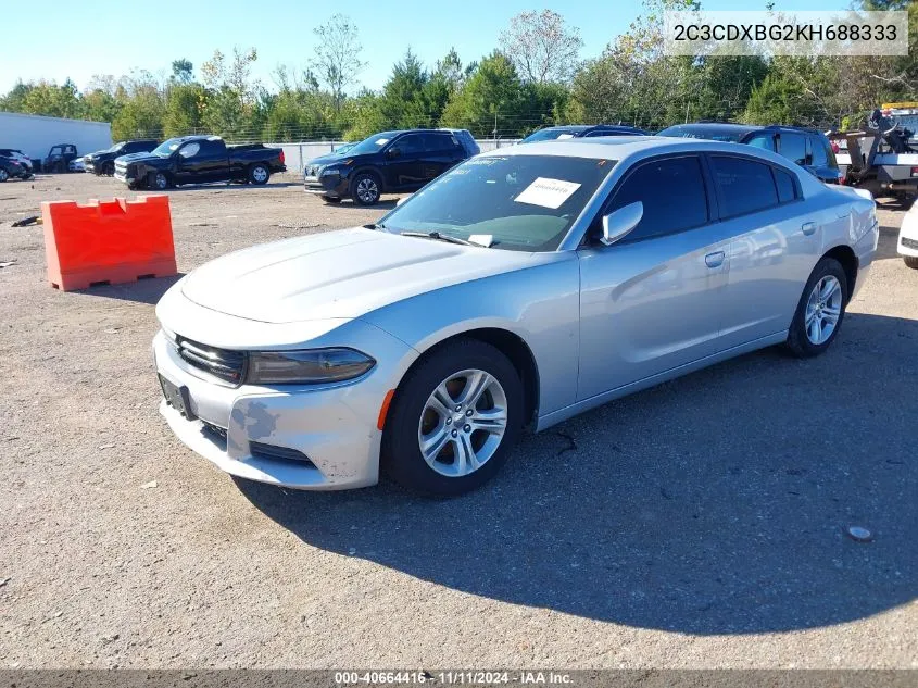 2019 Dodge Charger Sxt Rwd VIN: 2C3CDXBG2KH688333 Lot: 40664416