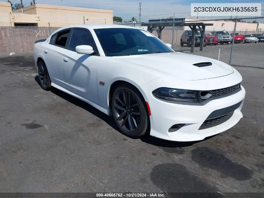 2019 Dodge Charger Scat Pack Rwd VIN: 2C3CDXGJ0KH635635 Lot: 40665762