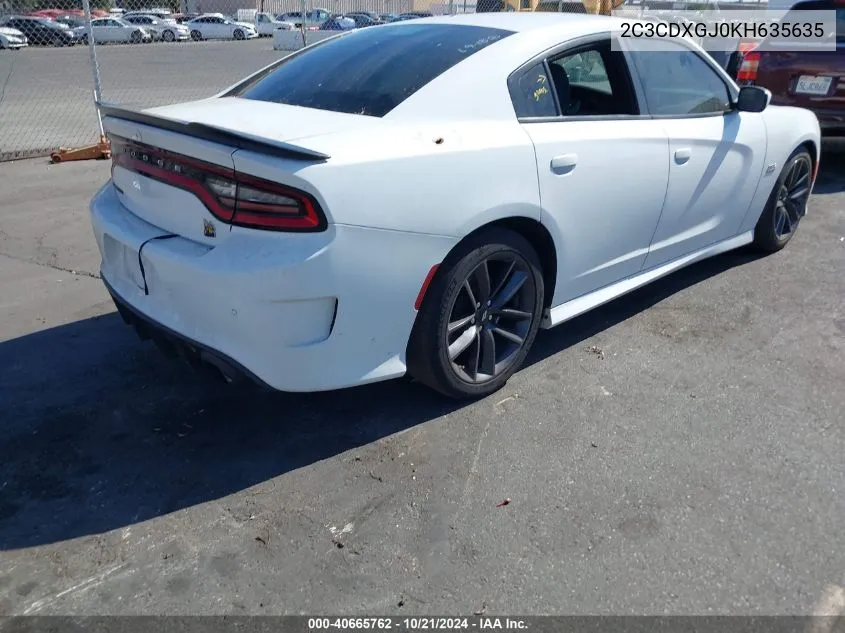 2019 Dodge Charger Scat Pack Rwd VIN: 2C3CDXGJ0KH635635 Lot: 40665762