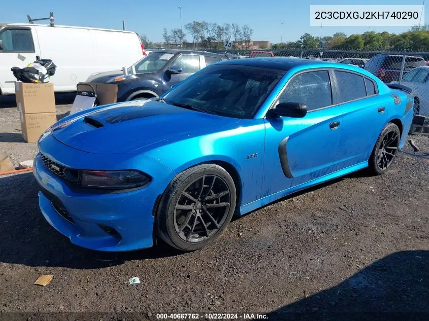 2019 Dodge Charger Scat Pack Rwd VIN: 2C3CDXGJ2KH740290 Lot: 40667762