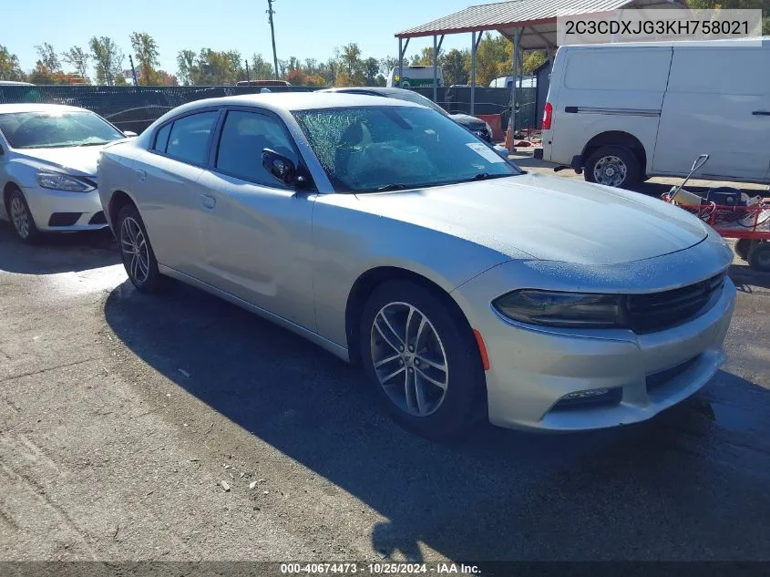 2019 Dodge Charger Sxt Awd VIN: 2C3CDXJG3KH758021 Lot: 40674473