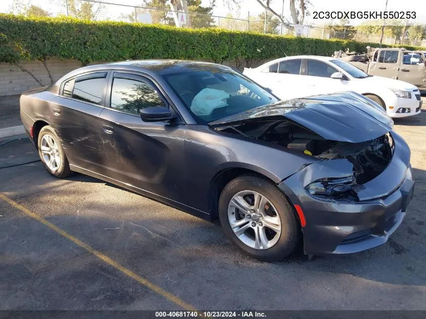 2019 Dodge Charger Sxt Rwd VIN: 2C3CDXBG5KH550253 Lot: 40681740