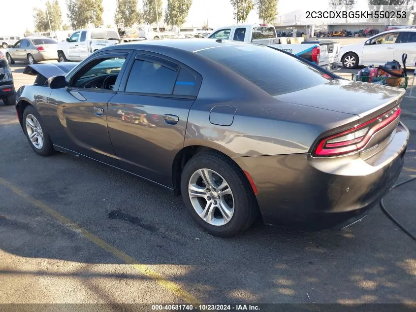 2C3CDXBG5KH550253 2019 Dodge Charger Sxt Rwd