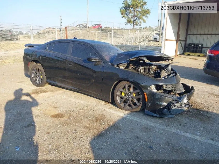 2019 Dodge Charger Gt Rwd VIN: 2C3CDXHG1KH713763 Lot: 40683393