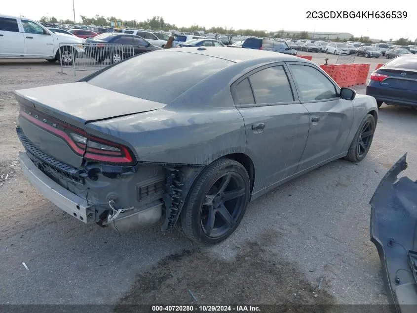 2019 Dodge Charger Sxt Rwd VIN: 2C3CDXBG4KH636539 Lot: 40720280