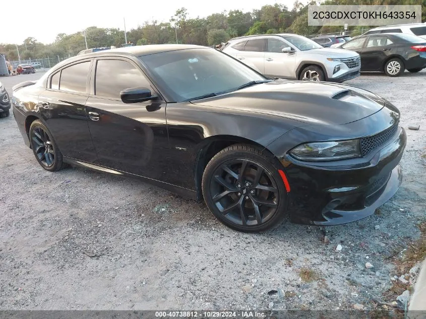 2019 Dodge Charger R/T Rwd VIN: 2C3CDXCT0KH643354 Lot: 40738812