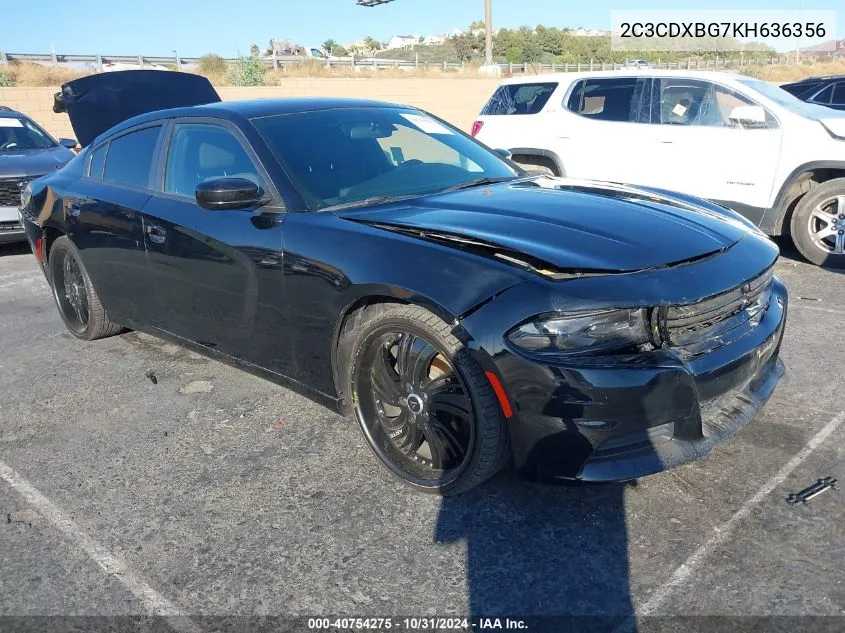 2019 Dodge Charger Sxt Rwd VIN: 2C3CDXBG7KH636356 Lot: 40754275