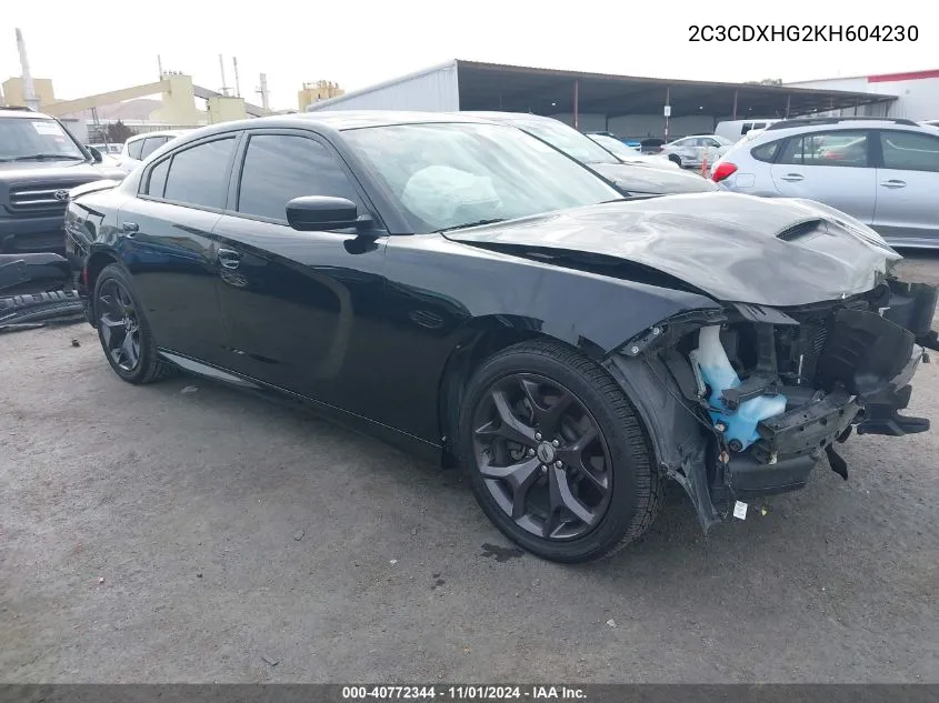 2019 Dodge Charger Gt Rwd VIN: 2C3CDXHG2KH604230 Lot: 40772344