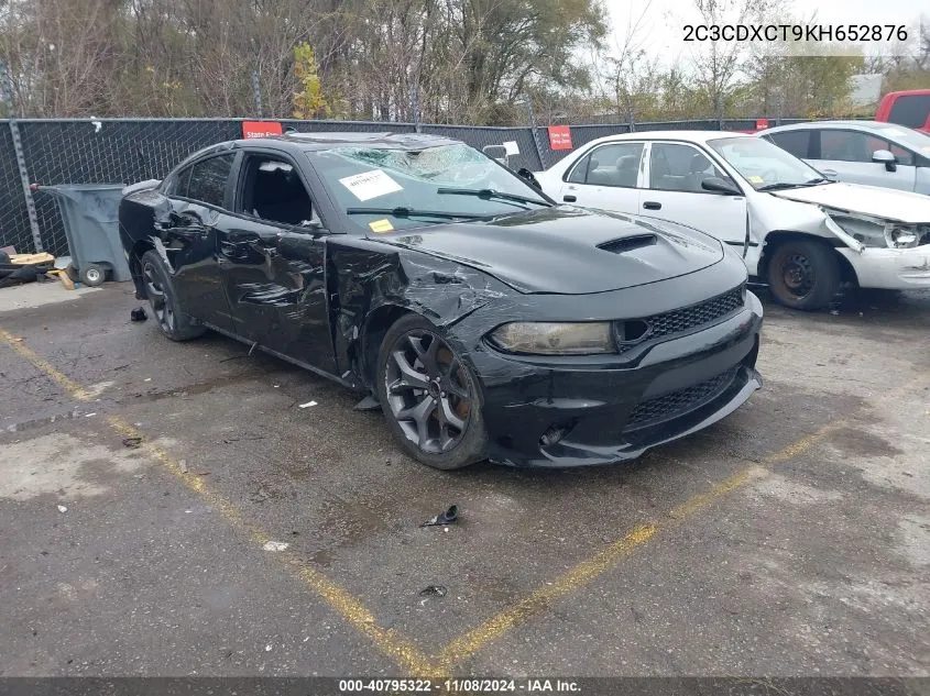 2019 Dodge Charger R/T Rwd VIN: 2C3CDXCT9KH652876 Lot: 40795322